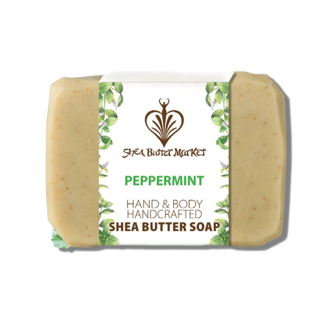 Shea Butter Market Bar Soap - Peppermint (140g) - Lifestyle Markets