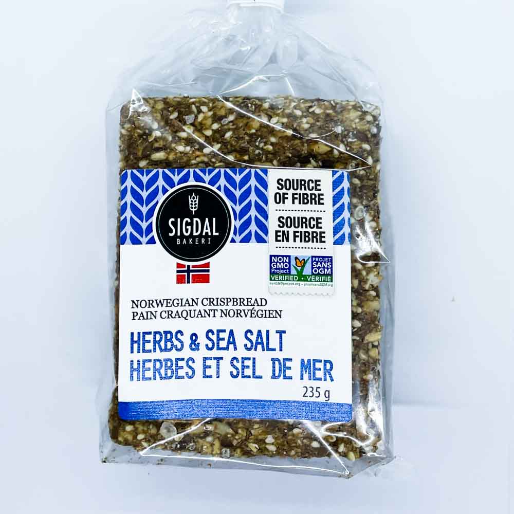 Sigdal Bakeri Herbs & Sea Salt Crispbread (235g) - Lifestyle Markets