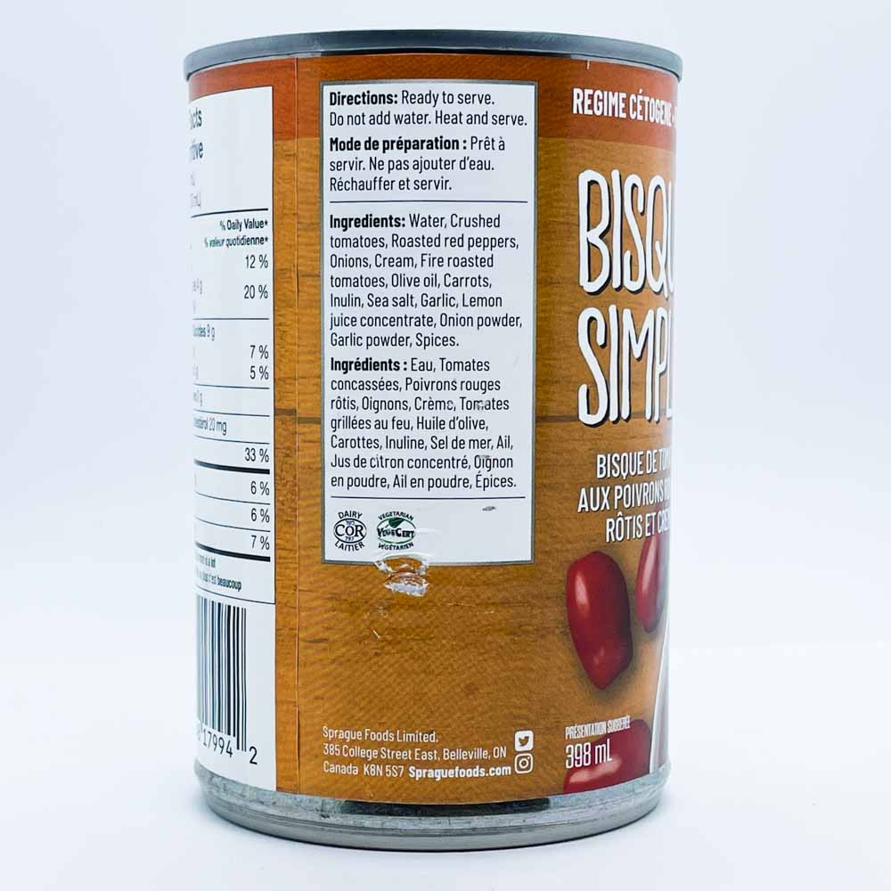Sprague Keto-Friendly Soup - Simply Bisque (398ml) - Lifestyle Markets