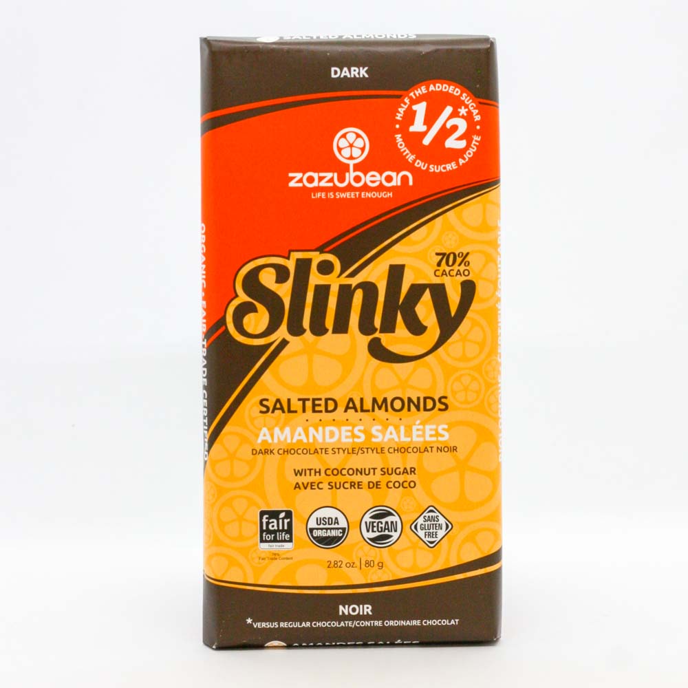 Zazubean Slinky Salted Almonds Chocolate (80g) - Lifestyle Markets