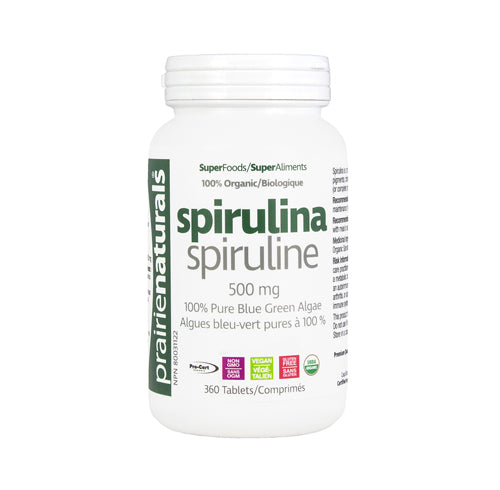 Prairie Naturals Spirulina (500mg) (360 Tablets) - Lifestyle Markets