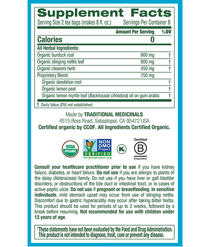 Traditional Medicinals Everyday Detox Lemon Tea (16 Bags) - Lifestyle Markets