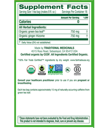 Traditional Medicinals Green Tea w/ Ginger (16 Bags) - Lifestyle Markets