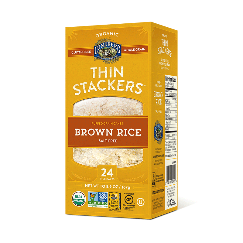 Lundberg Organic Brown Rice Thin Stackers - Salt-Free (24 Count) - Lifestyle Markets