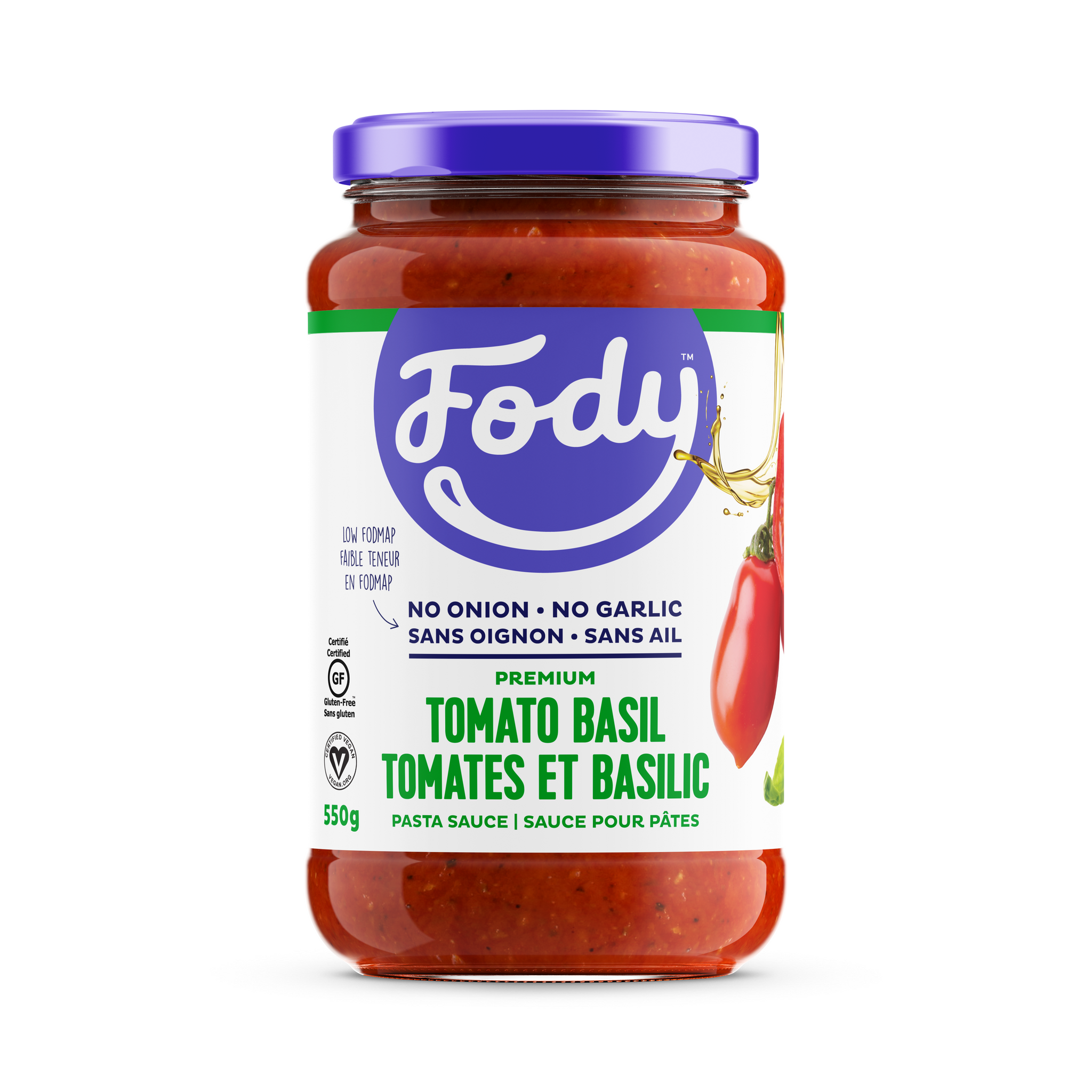 Fody Foods Pasta Sauce - Tomato Basil (547 ml) - Lifestyle Markets