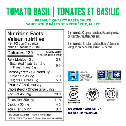 Fody Foods Pasta Sauce - Tomato Basil (547 ml) - Lifestyle Markets