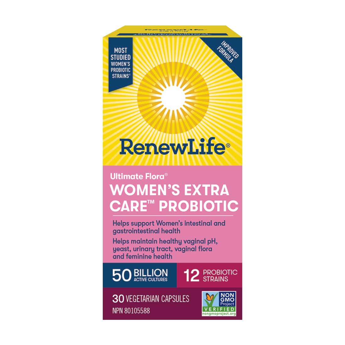 Renew Life Ultimate Flora Women’s Extra Care Probiotic, 50 B (30 VCaps) - Lifestyle Markets
