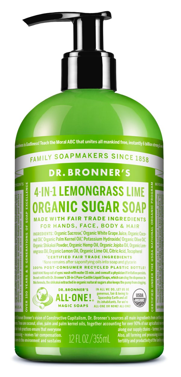 Dr. Bronner's Pump Soap - Lemongrass Lime (355ml) - Lifestyle Markets