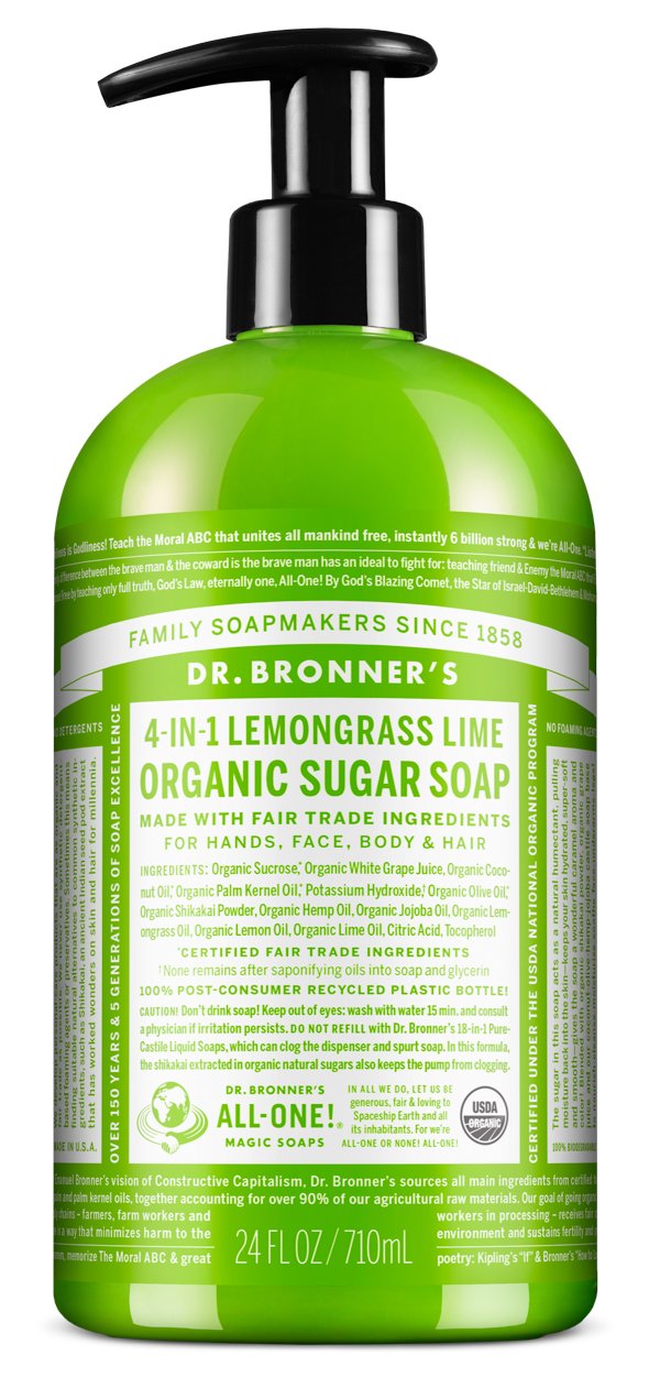Dr. Bronner's Pump Soap - Lemongrass Lime (710ml) - Lifestyle Markets