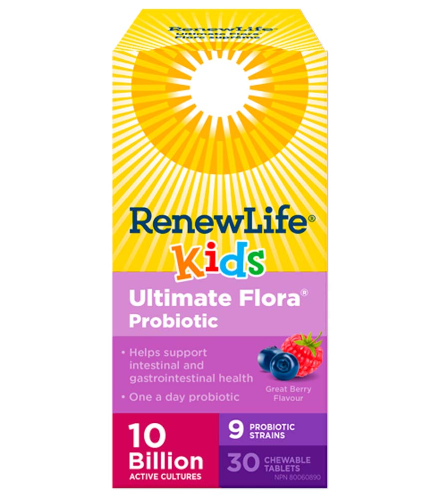 Renew Life Ultimate Flora Kids Probiotic (10 Billion) - Berry (30 Chewable Tablets) - Lifestyle Markets