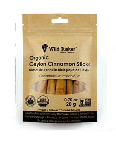 Wild Tusker Organic Ceylon Cinnamon Sticks (20g) - Lifestyle Markets