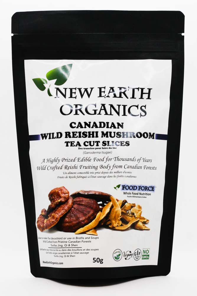 New Earth Organics Wild Reishi Mushroom Tea Cut Slices (50g) - Lifestyle Markets