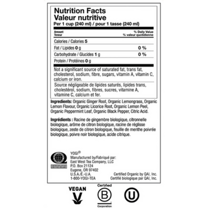 Yogi Lemon Ginger Tea (16 Bags) - Lifestyle Markets