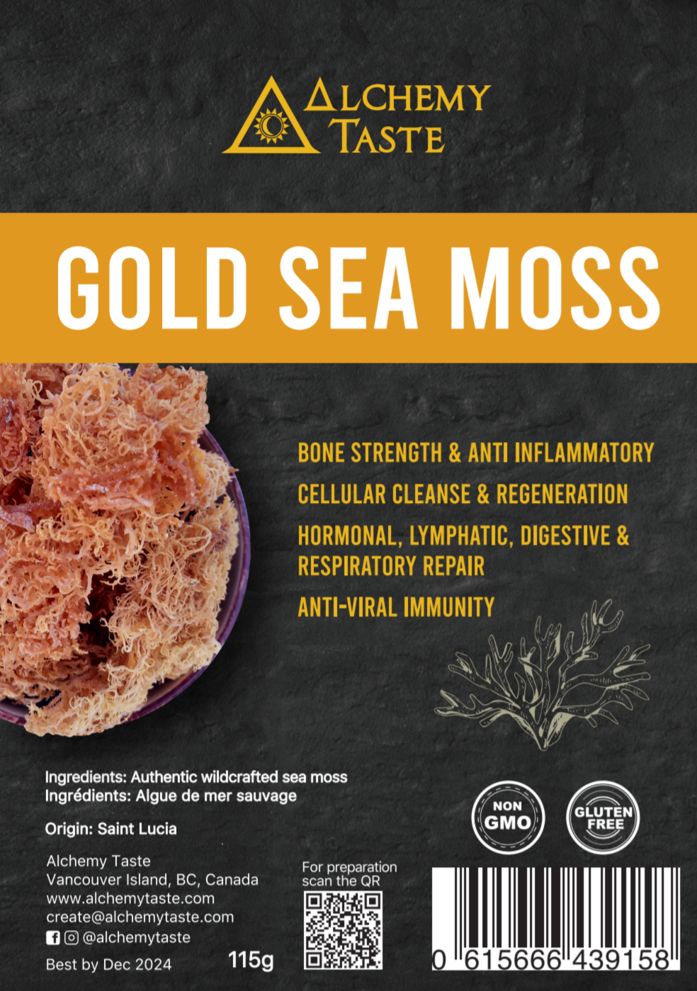Alchemy Taste Gold Sea Moss (115g) - Lifestyle Markets
