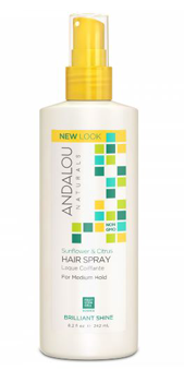 Andalou Naturals Sunflower & Citrus Brilliant Shine Hair Spray - Medium Hold (242ml) - Lifestyle Markets