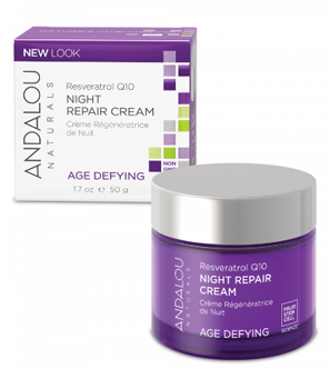 Andalou Naturals Resveratrol Q10 Age Defying Night Repair Cream (50g) - Lifestyle Markets