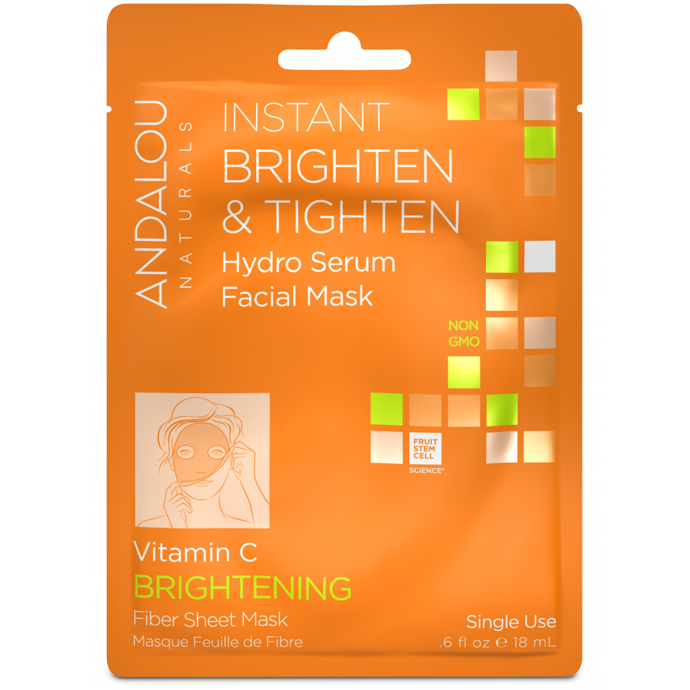 Andalou Naturals Instant Brighten & Tighten Hydro Serum Facial Mask (18ml) - Lifestyle Markets