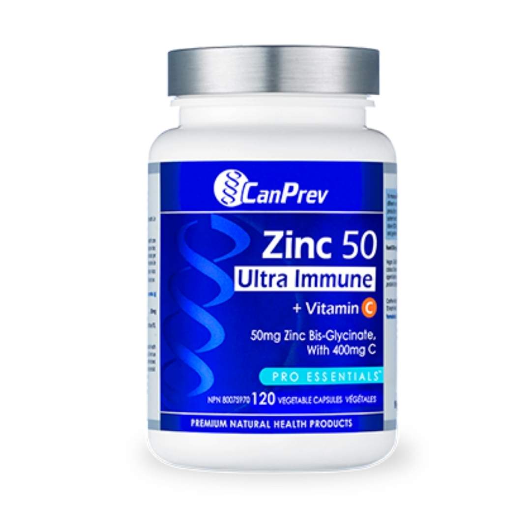 CanPrev Zinc 50 Ultra Immune + Vitamin C (120 vcaps) - Lifestyle Markets