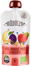 Rudolfs Organic Apple, Banana, Prune & Biscuits Puree (110g) - Lifestyle Markets