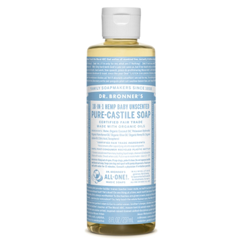 Dr. Bronner's Castile Liquid Soap - Unscented Baby (237ml) - Lifestyle Markets