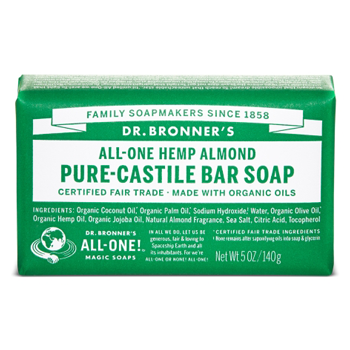 Dr Bronner's Castile Bar Soap - Almond (140g) - Lifestyle Markets