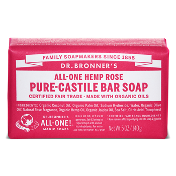 Dr Bronner's Castile Bar Soap - Rose (140g) - Lifestyle Markets
