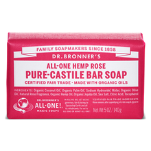 Dr Bronner's Castile Bar Soap - Rose (140g) - Lifestyle Markets