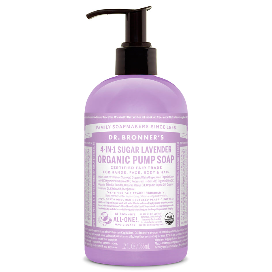 Dr. Bronner's Pump Soap - Lavender (355ml) - Lifestyle Markets