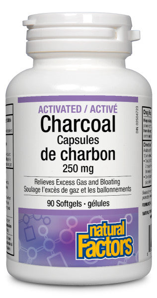 Natural Factors Activated Charcoal (90 sgels) - Lifestyle Markets