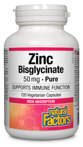 Natural Factors Zinc Bisglycinate 50mg (120Vcaps) - Lifestyle Markets