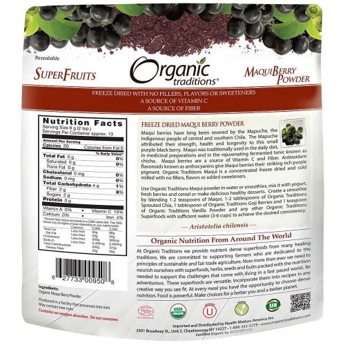 Organic Traditions Freeze Dried Maqui Berry Powder (100g) - Lifestyle Markets