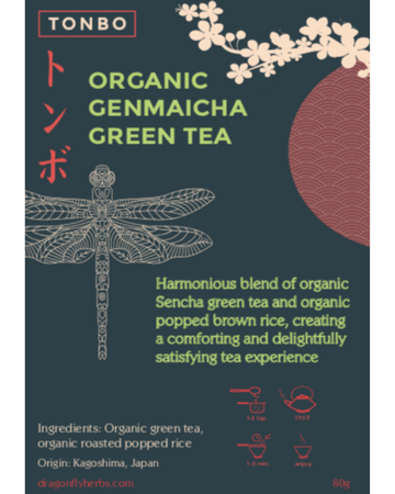 Dragonfly herbs Organic Genmaicha  Green Tea (80g) - Lifestyle Markets
