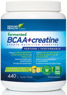 Genuine Health Fermented BCAA+creatine - Lemon - Lime (440g) - Lifestyle Markets