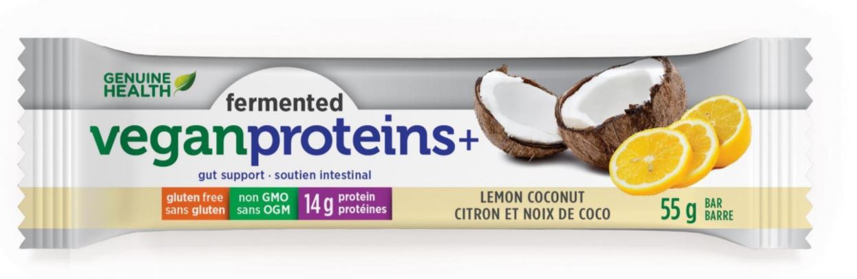 Genuine Health Fermented Vegan Proteins+ Bar - Lemon Coconut (55g) - Lifestyle Markets