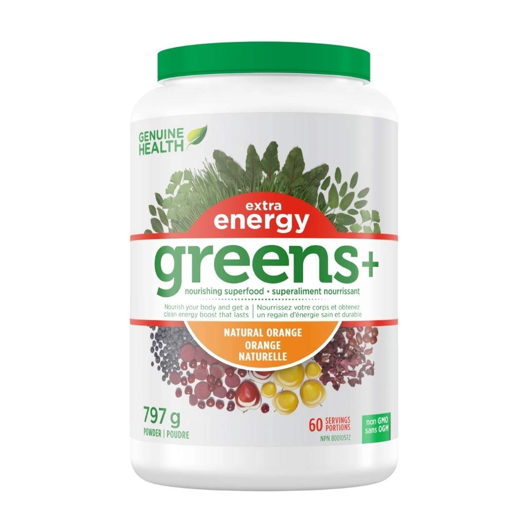 Genuine Health Greens+ Extra Energy - Natural Orange - Lifestyle Markets
