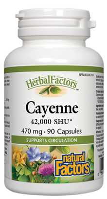 Natural Factors Cayenne Extract (470mg) (90 Capsules) - Lifestyle Markets