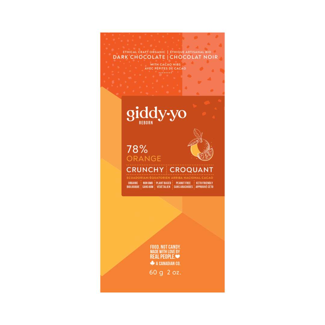 Giddy Yoyo Orange 78% Cacao Dark Chocolate (60g) - Lifestyle Markets