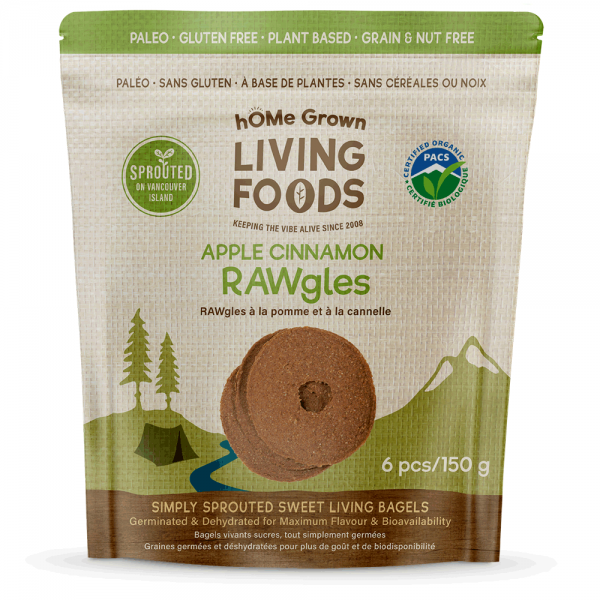 hOMe Grown Living Foods Apple Cinnamon RAWgles (120g) - Lifestyle Markets