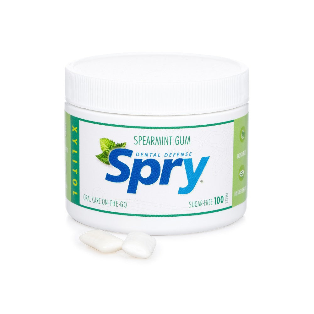 Spry Spearmint Gum Jar (100 Units) - Lifestyle Markets