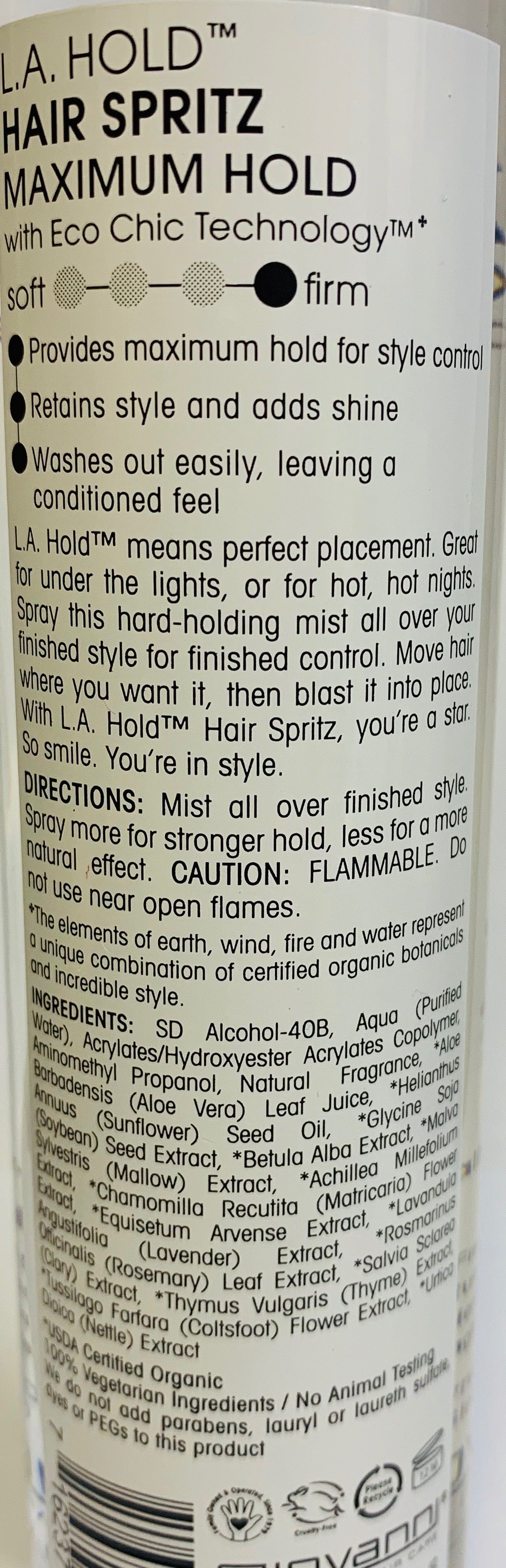 Giovanni L.A. HOLD Hair Spritz - Maximum Hold (147ml) - Lifestyle Markets