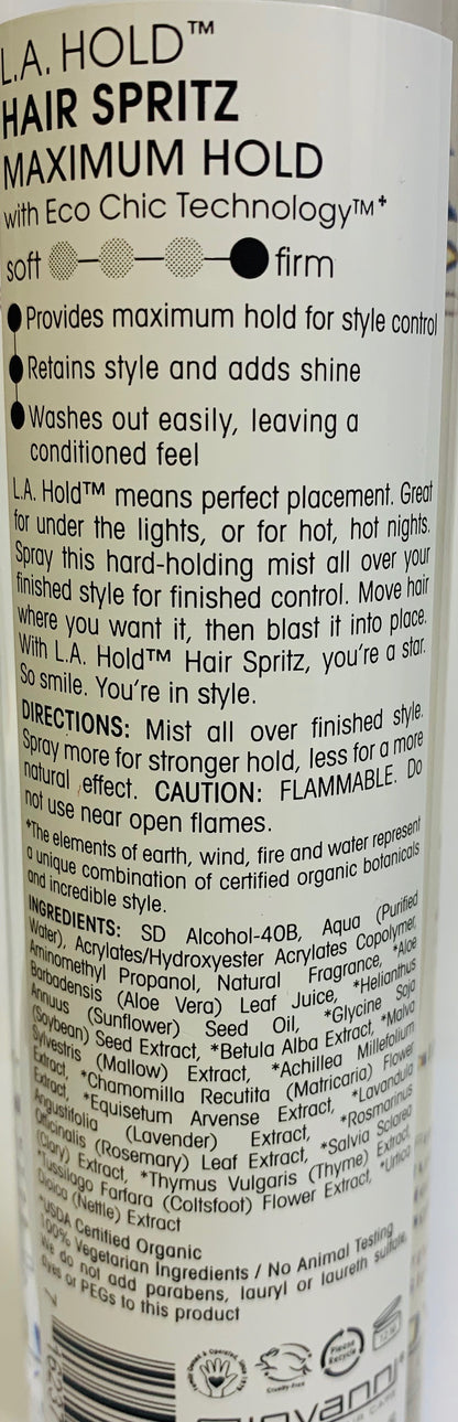 Giovanni L.A. HOLD Hair Spritz - Maximum Hold (147ml) - Lifestyle Markets