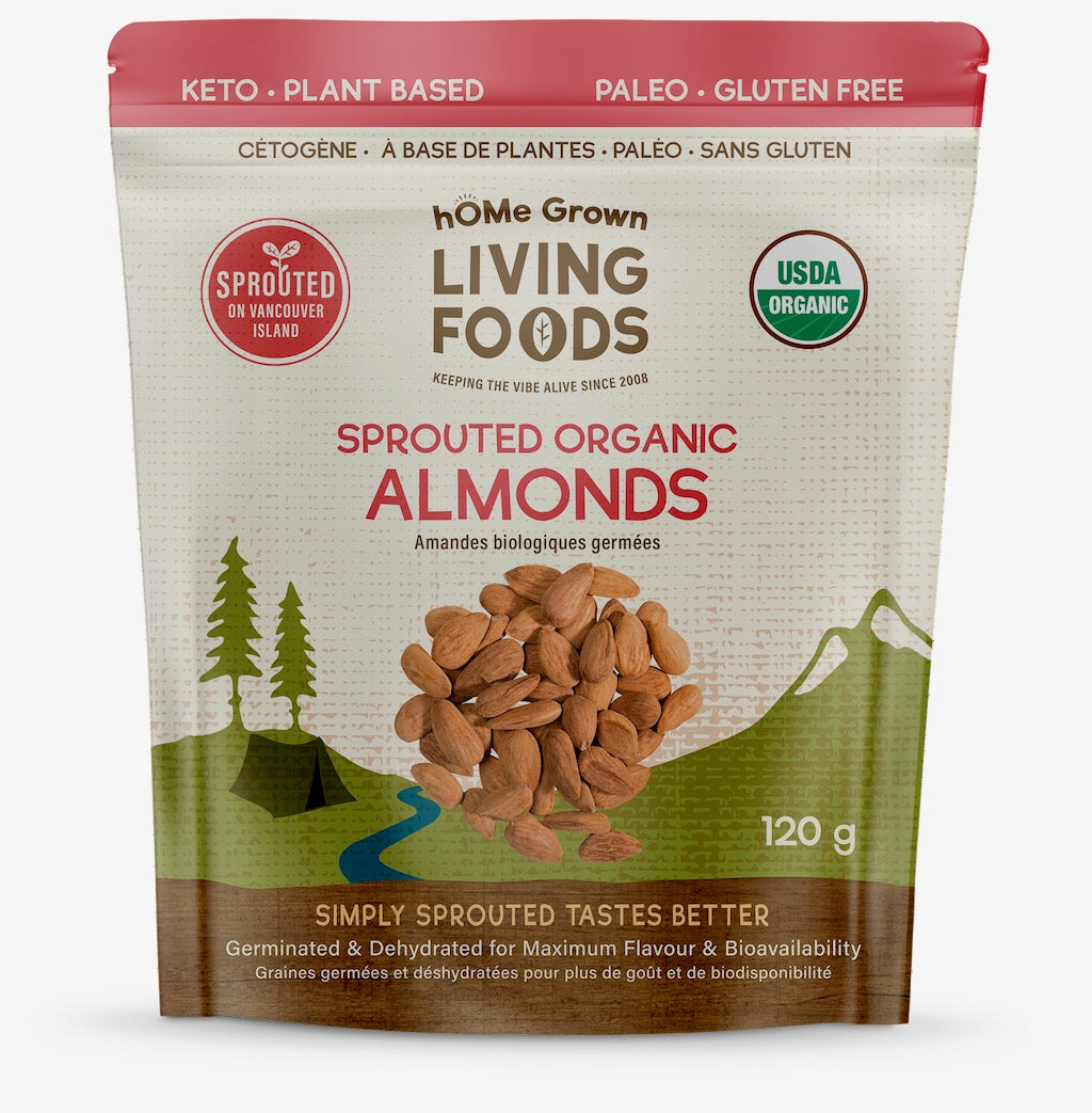 hOMe Grown Living Foods Sprouted Organic Almonds (120g) - Lifestyle Markets