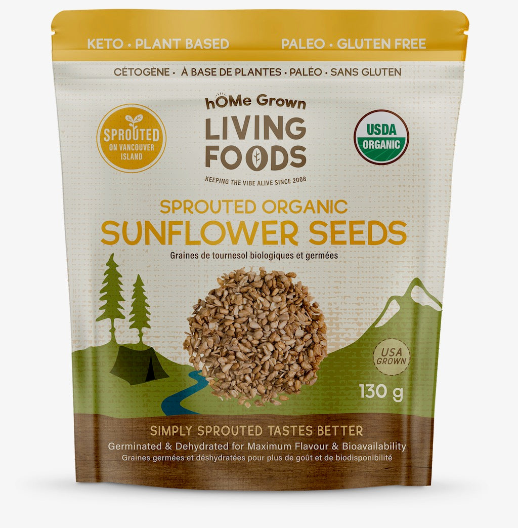 hOMe Grown Living Foods Sprouted Organic Sunflower Seeds (130g) - Lifestyle Markets