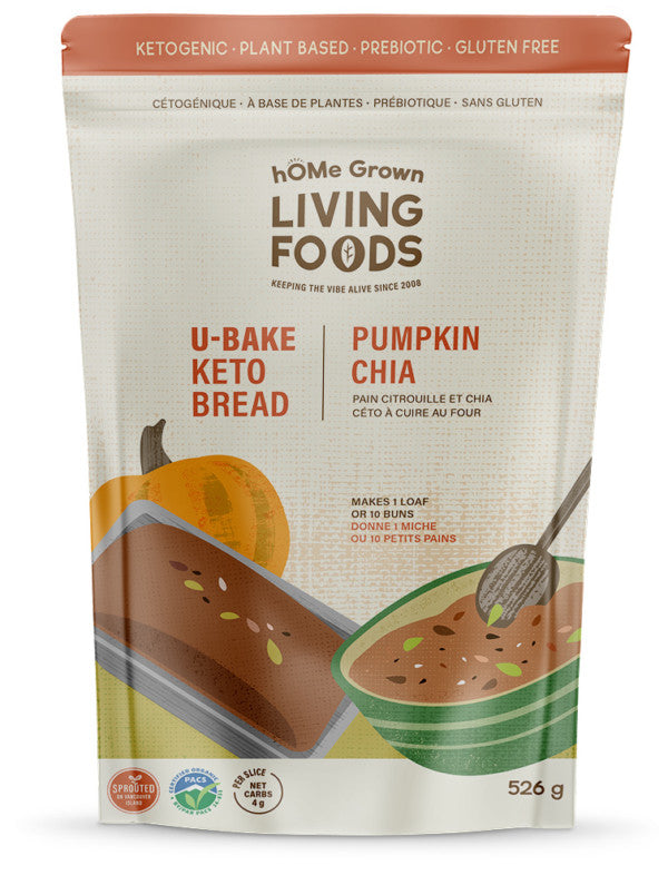 hOMe Grown Living Foods U-Bake Keto Bread - Pumpkin Chia (526g) - Lifestyle Markets