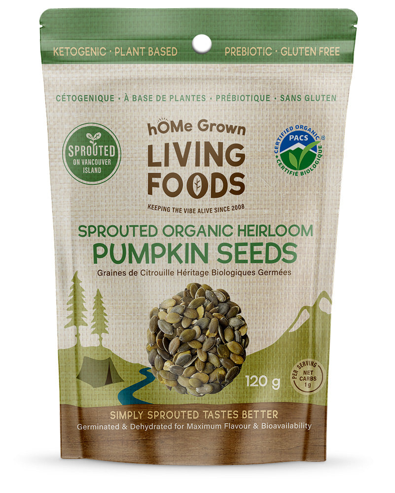 hOMe Grown Living Foods Sprouted Heirloom Pumpkin Seeds (120g) - Lifestyle Markets