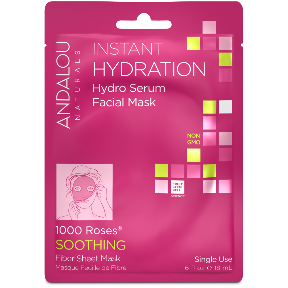 Andalou Naturals Instant Hydration Hydro Serum Facial Mask (18ml) - Lifestyle Markets