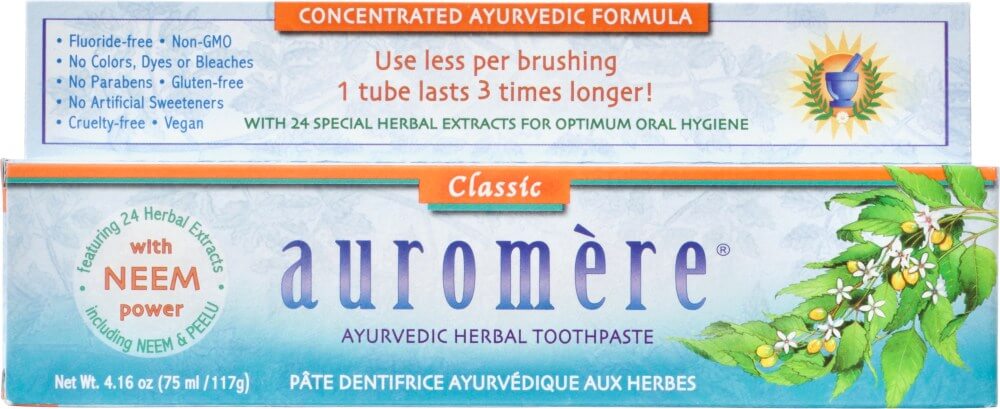Auromere Ayurvedic Herbal Toothpaste - Classic (117g) - Lifestyle Markets