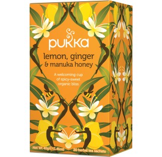 Pukka Lemon Ginger & Manuka Honey Tea (20 Bags) - Lifestyle Markets