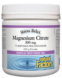 Natural Factors Stress-Relax Magnesium Powder - Tropical (250g) - Lifestyle Markets