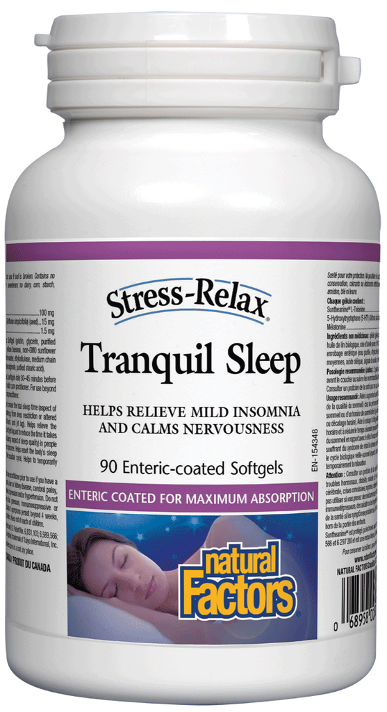 Natural Factors Stress Relax Tranquil Sleep Enteric Coated (90 SoftGels) - Lifestyle Markets